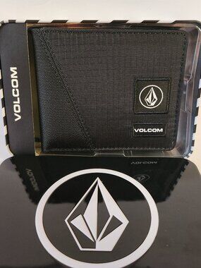 Volcom Wallet Bi-Fold Volcom Stone Black New In Tin